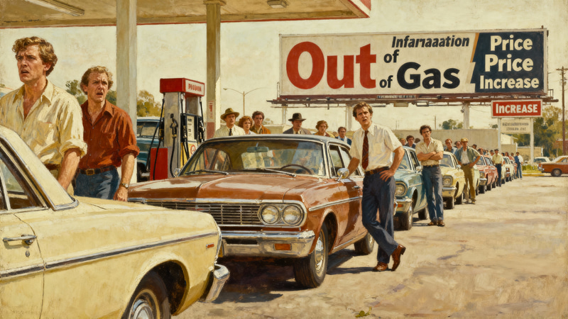 1970s American Street Scene: Stagflation Crisis