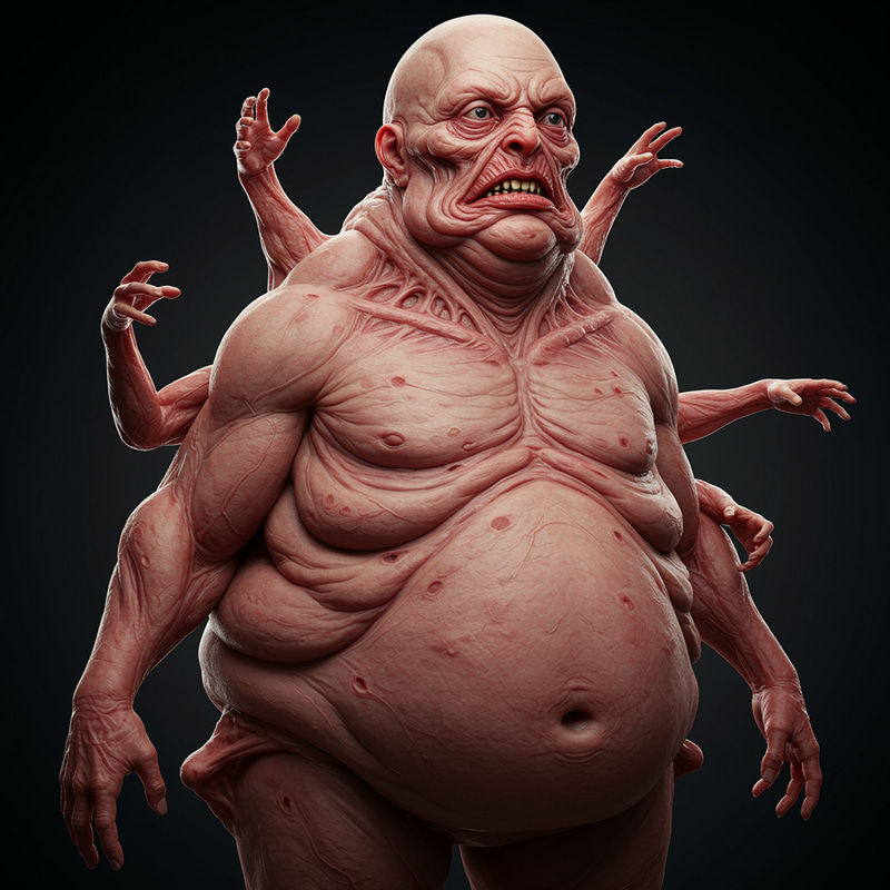 Disturbing Hyper-Realistic Humanoid Creature Art