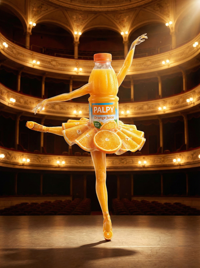 Ballet Dancer Orange Soda Bottle Art