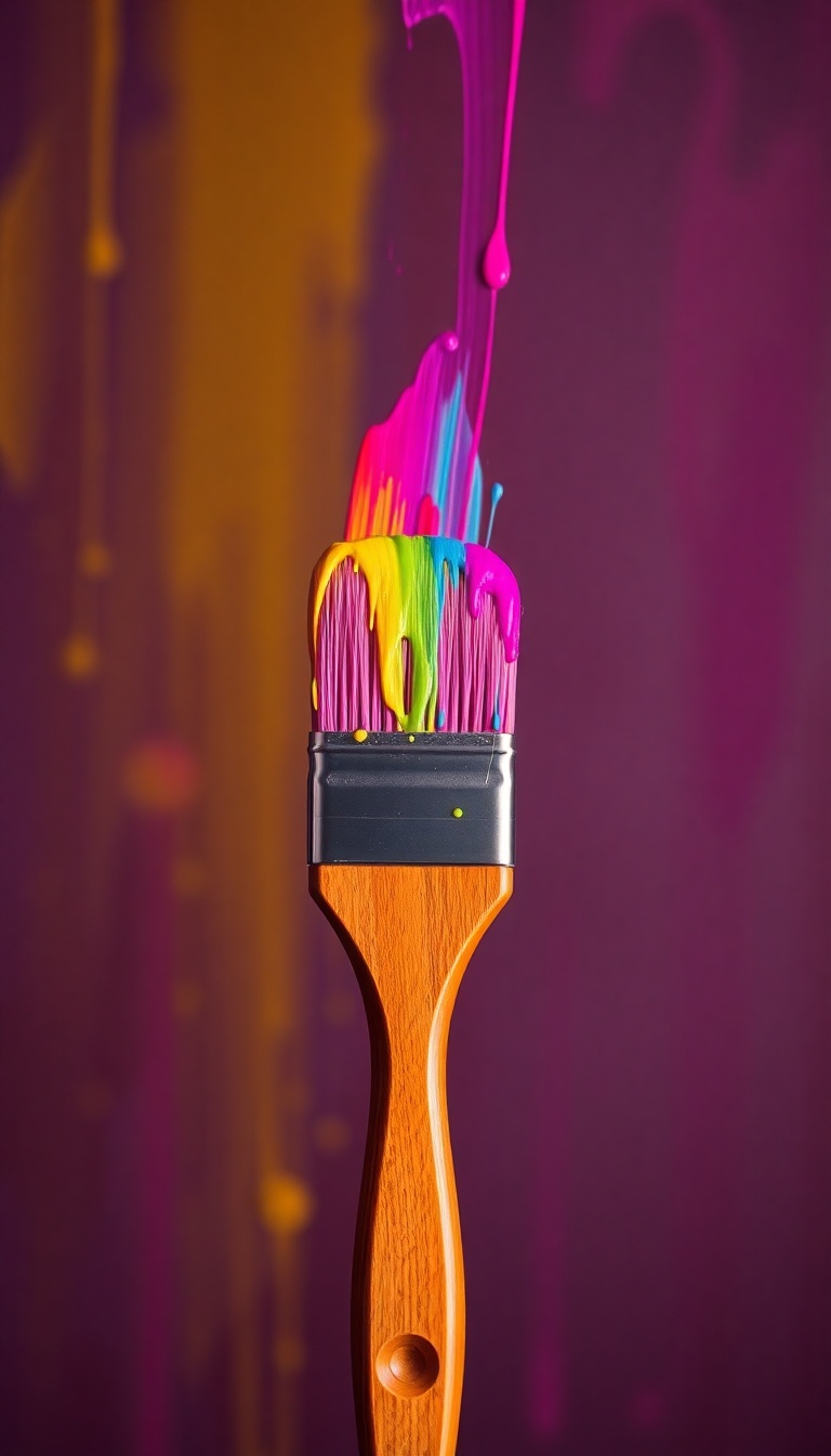 Vibrant Neon Color Paintbrush - Art Essentials Vibrant Neon Color Paintbrush - Art Essentials