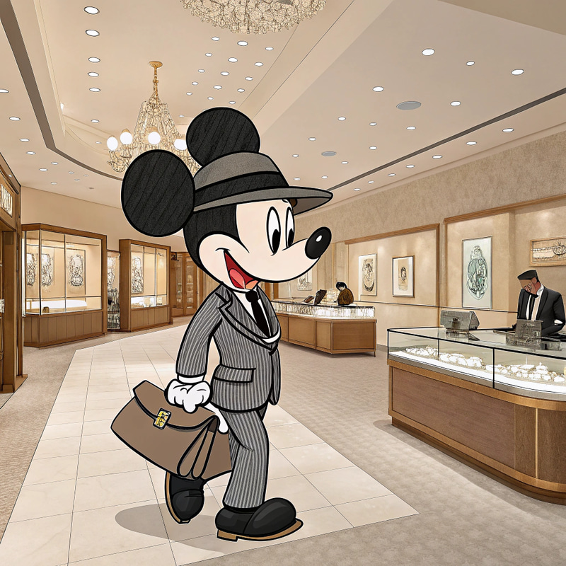 Mickey Mouse in Mafia Style Jewelry Fashion Mickey Mouse in Mafia Style Jewelry Fashion