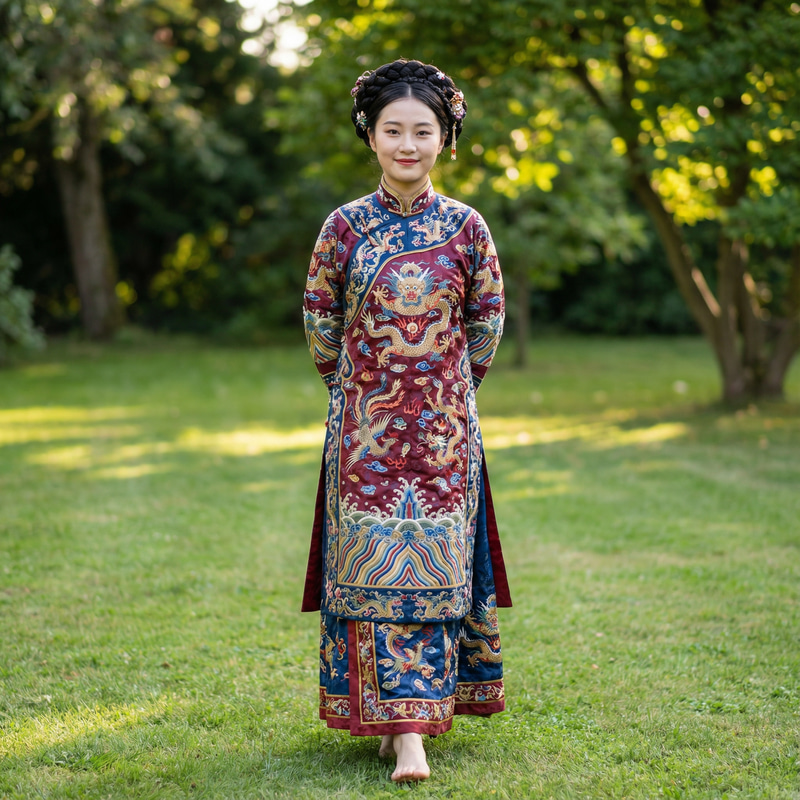 Elegant Traditional Chinese Girl in Vibrant Costume