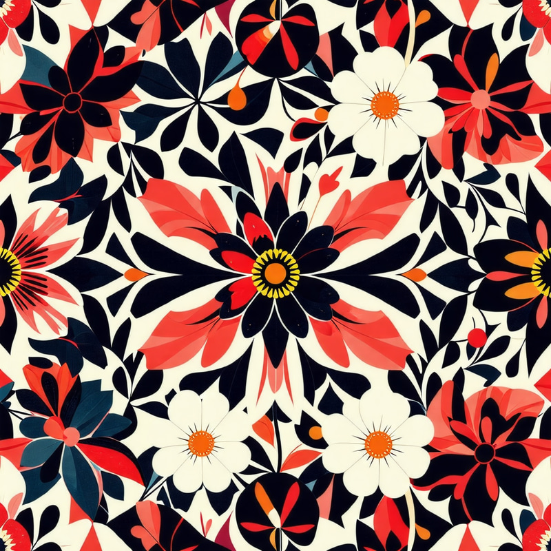 Abstract Floral Elements Seamless Pattern Abstract Floral Elements Seamless Pattern