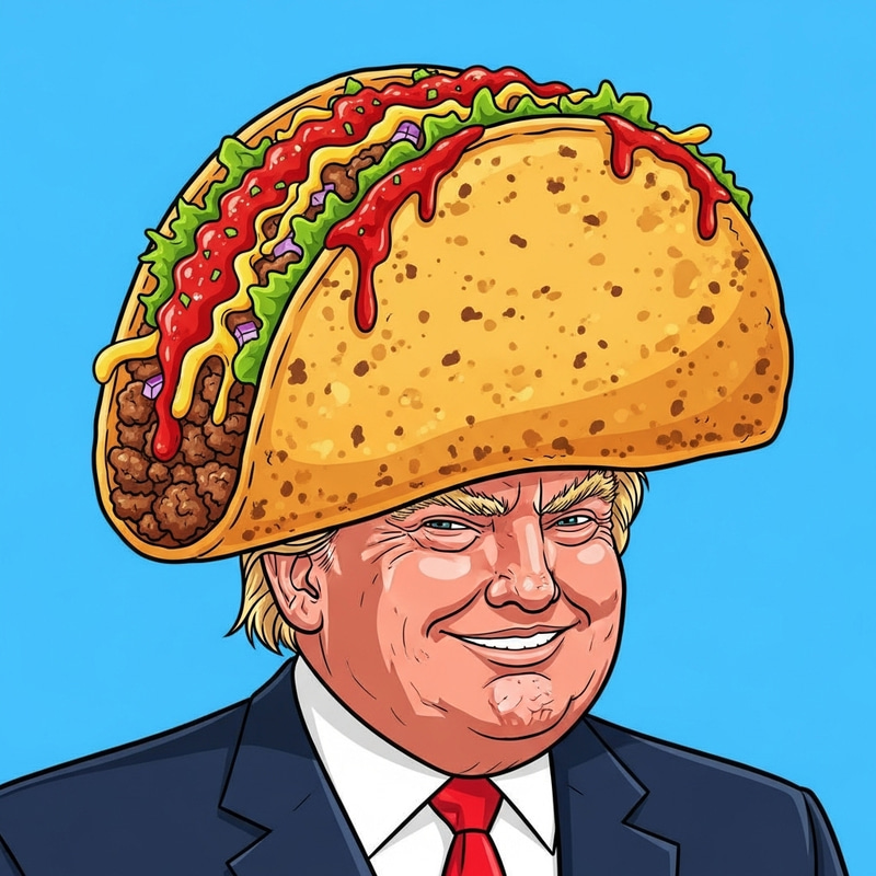 Cartoon Trump with Taco Hairstyle