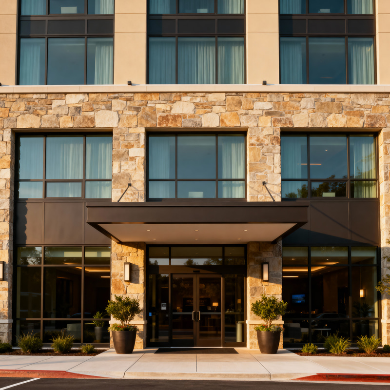 Elegant Hotel Front View Background Elegant Hotel Front View Background