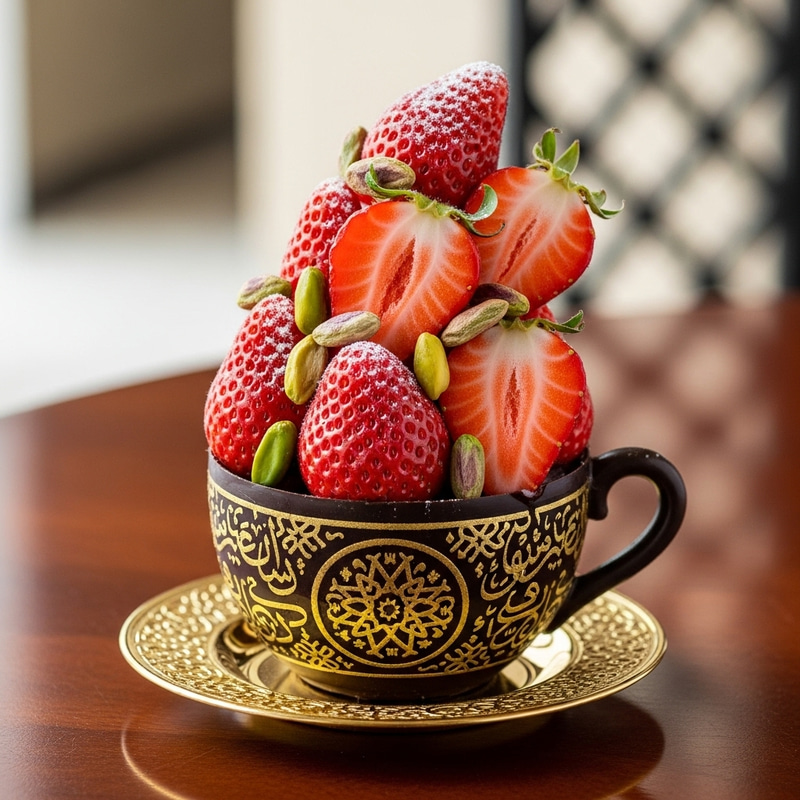Dubai Chocolate Cup with Strawberries & Pistachios Dubai Chocolate Cup with Strawberries & Pistachios