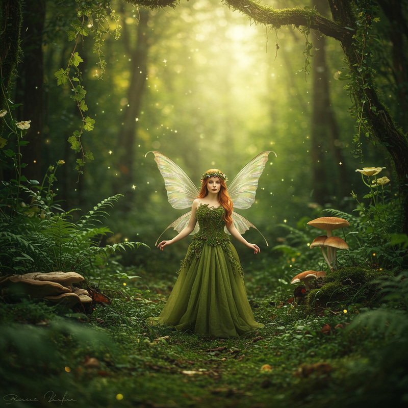 Magical Fairy in a Beautiful Forest Magical Fairy in a Beautiful Forest