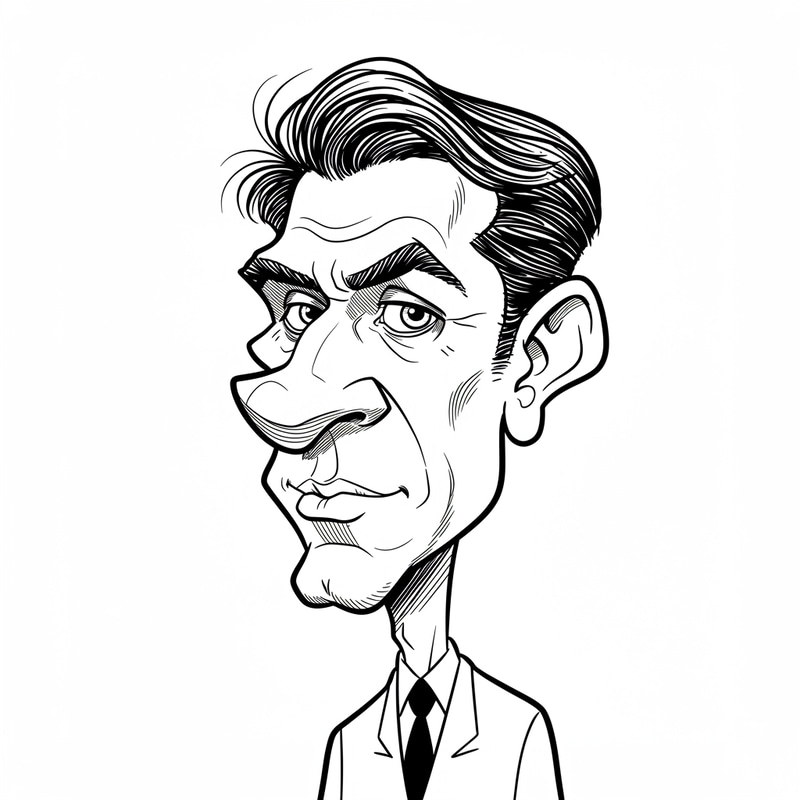 Unique Black and White Caricature Art Unique Black and White Caricature Art