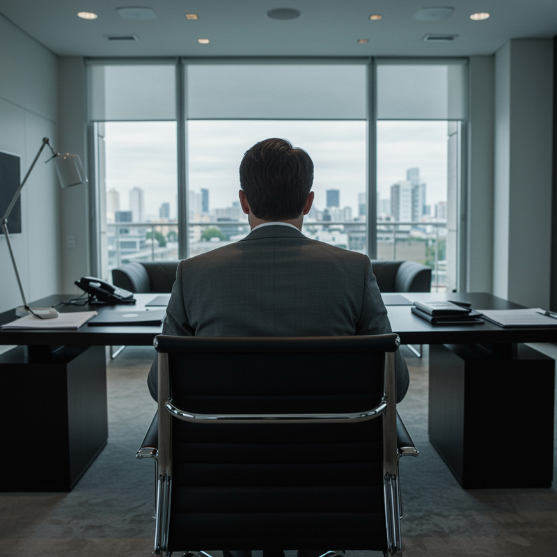Stylish Office View: Businessman in Suit