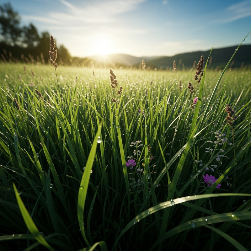 Tranquil Sunlit Meadow: Nature's Canvas