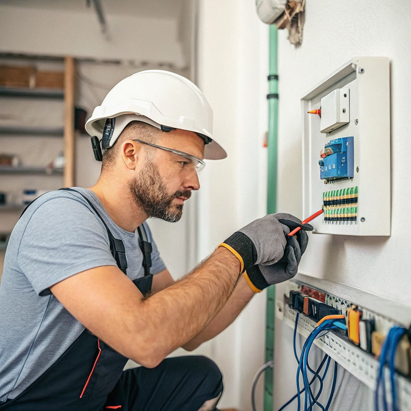 Expert Residential Electrician Fixing a Panel Expert Residential Electrician Fixing a Panel