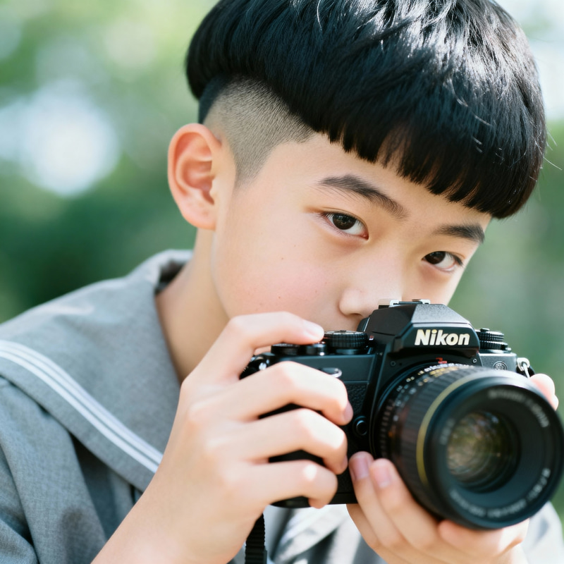 14-Year-Old Boy with Nikon Camera – Portrait Photography 14-Year-Old Boy with Nikon Camera – Portrait Photography