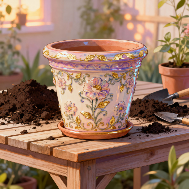 Ornate Flower Pot for Garden Enthusiasts Ornate Flower Pot for Garden Enthusiasts