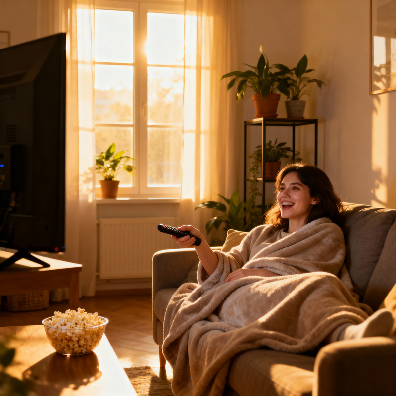 Cozy Movie Night: Relaxing on the Couch Cozy Movie Night: Relaxing on the Couch