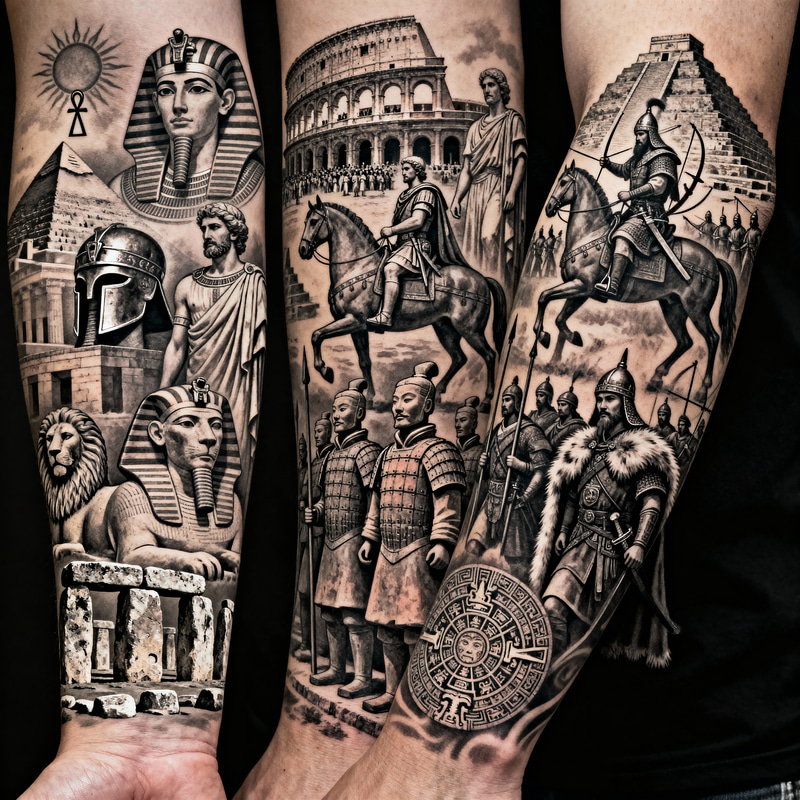 Ancient Cultures Arm Tattoo Design Ancient Cultures Arm Tattoo Design