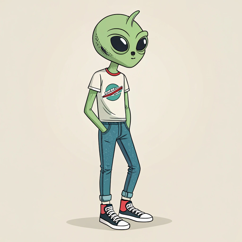 Stylish Teenage Male Alien Fashion