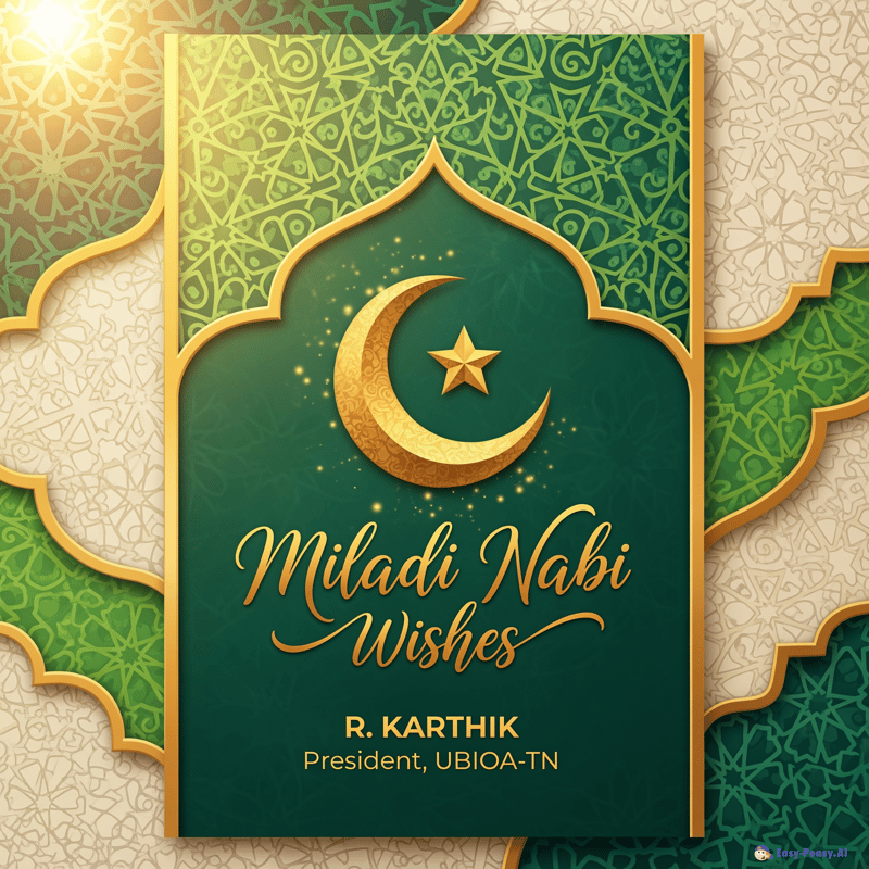 Miladi Nabi Wishes from R Karthik, UBIOA-TN President