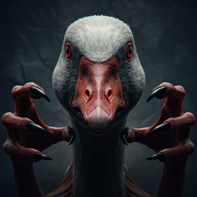 Goose Demon Face Art - Unique Demon Illustrations