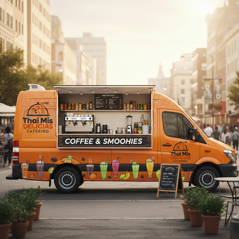 Thai Mis Delicias Coffee & Smoothie Van Design