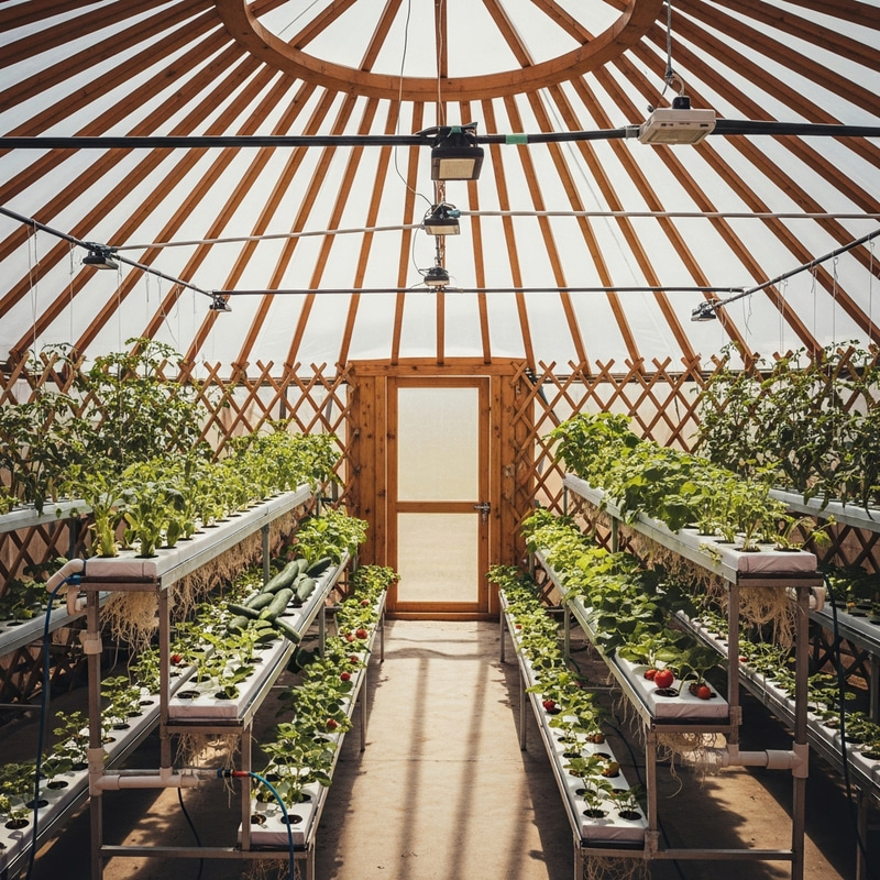 Mongolian Yurt Greenhouse for Hydroponic Vegetables Mongolian Yurt Greenhouse for Hydroponic Vegetables