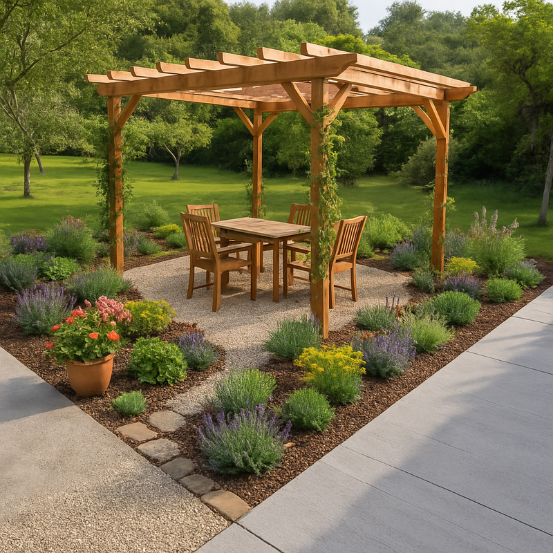 Rustic Garden with Pergola Designs Rustic Garden with Pergola Designs