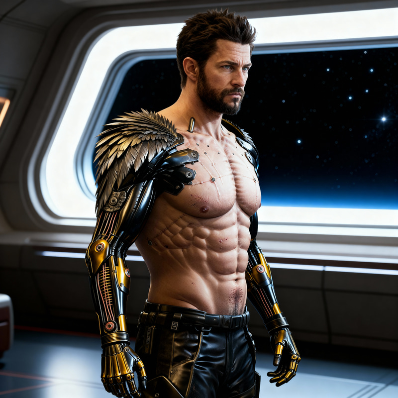 Photorealistic John Krasinski with Cybernetic Arms Photorealistic John Krasinski with Cybernetic Arms