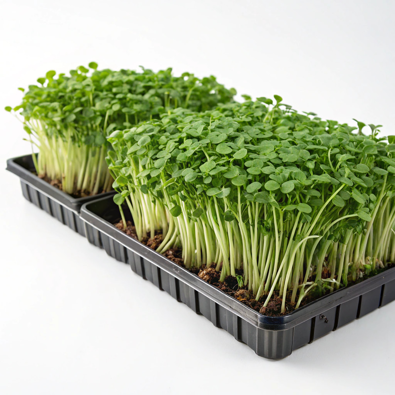 Fresh Green Microgreens on White Background Fresh Green Microgreens on White Background