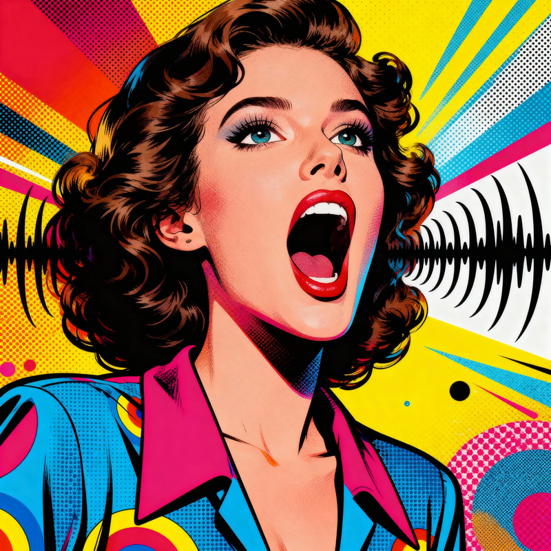 Vibrant Retro Pop Art - Screaming Woman Artwork