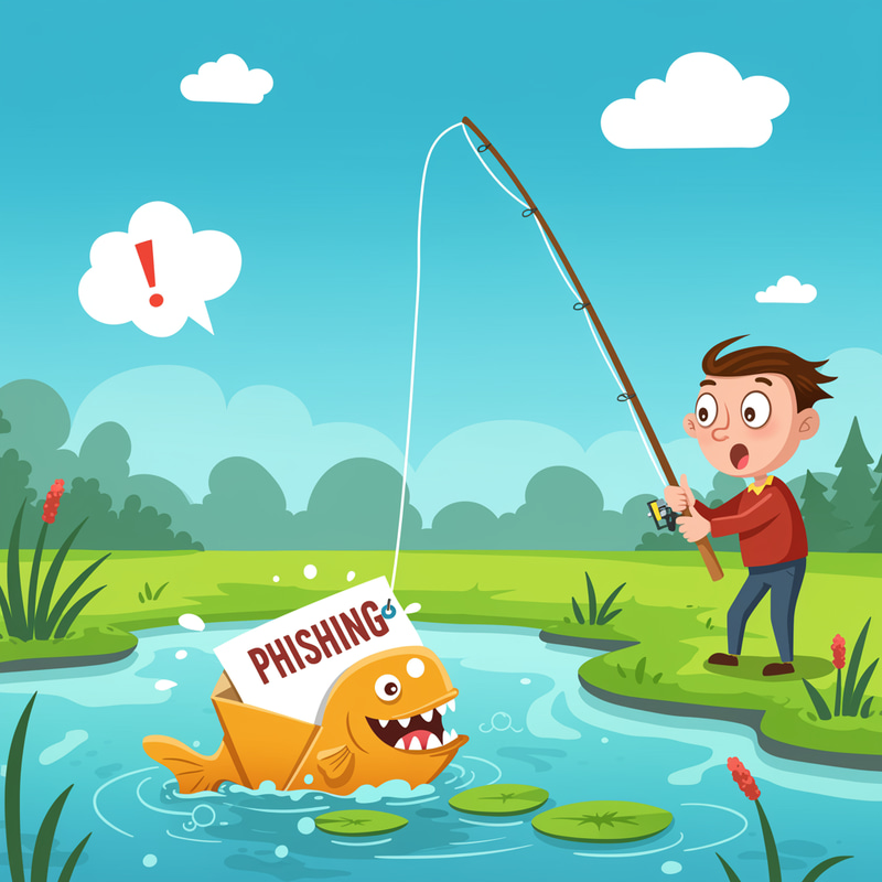 Funny Cartoon: Fishing for Phishing Emails Funny Cartoon: Fishing for Phishing Emails