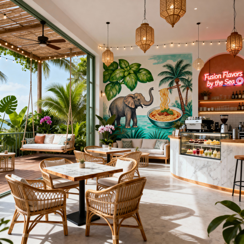 Tropical Mediterranean Café Design | Samui Vibes Tropical Mediterranean Café Design | Samui Vibes