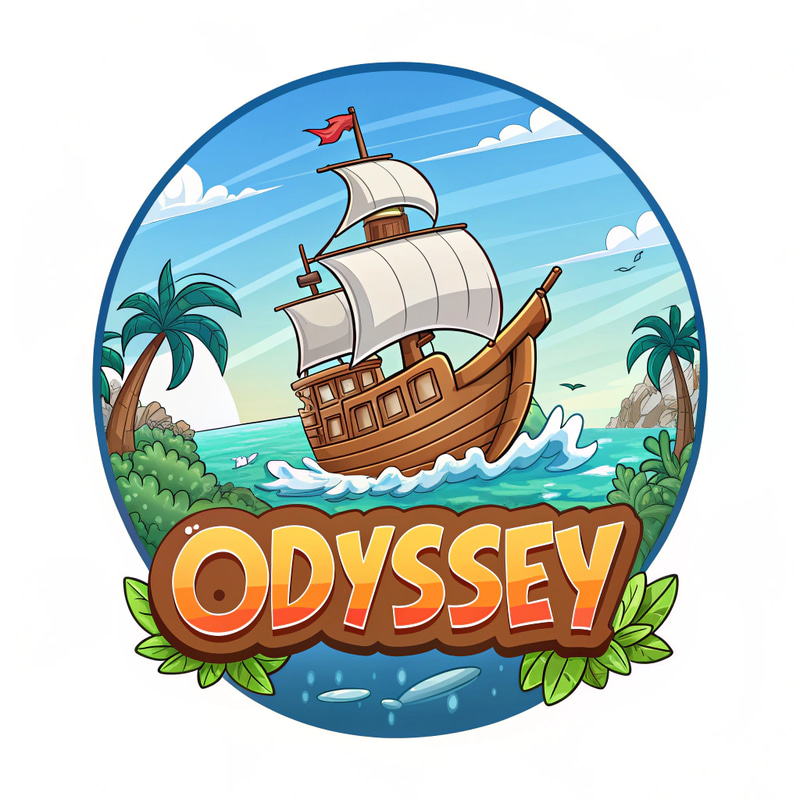 Odyssey Gaming Logo: Ship and Sea Cartoon Design Odyssey Gaming Logo: Ship and Sea Cartoon Design