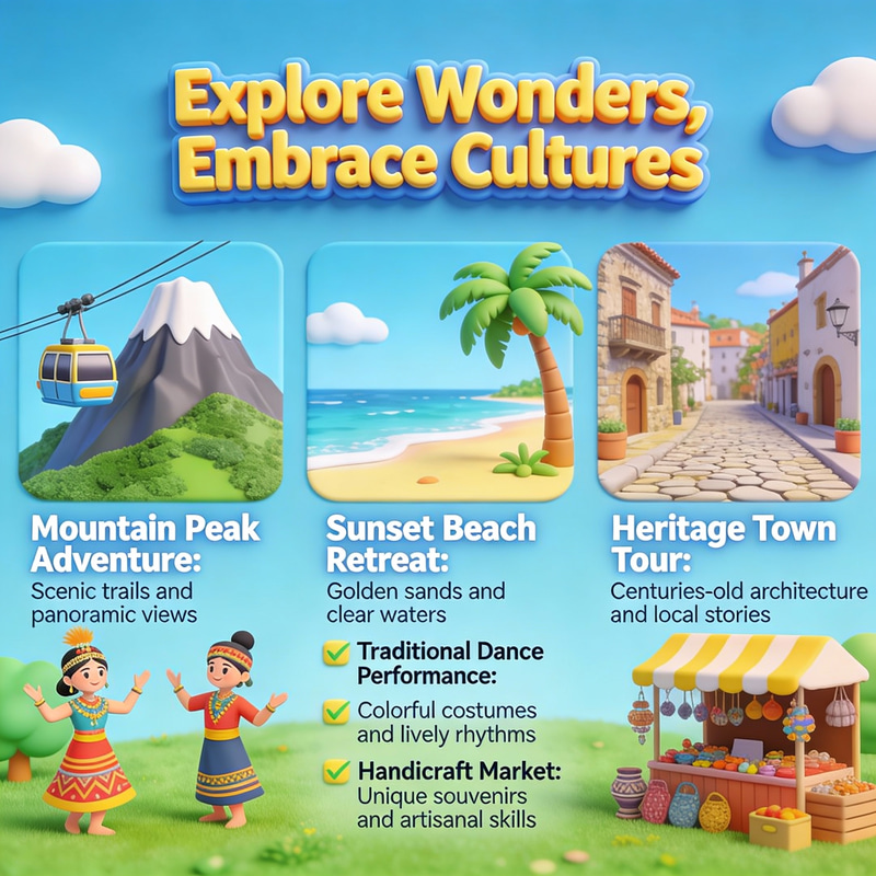 Vibrant Travel Brochure with Attractions & Culture Vibrant Travel Brochure with Attractions & Culture