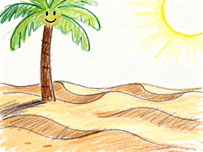 Childlike Desert Drawing of UAE Childlike Desert Drawing of UAE