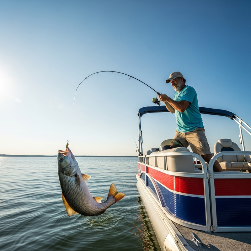 Catch of the Day: Massive Fish from a Pontoon Boat