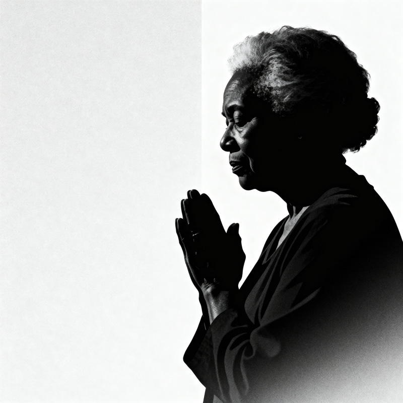 Silhouette of Praying African-American Woman Silhouette of Praying African-American Woman