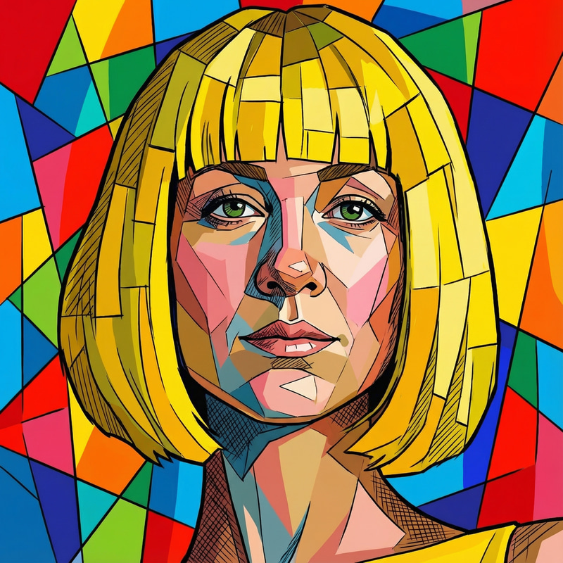 Vibrant Cubism Portrait Art