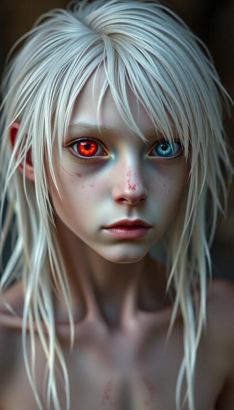 Resilient Albino Boy with Unique Features Resilient Albino Boy with Unique Features