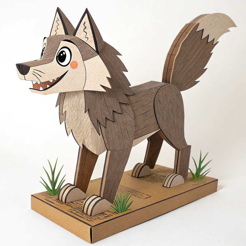 Friendly Wolf in Cardboard Display Friendly Wolf in Cardboard Display