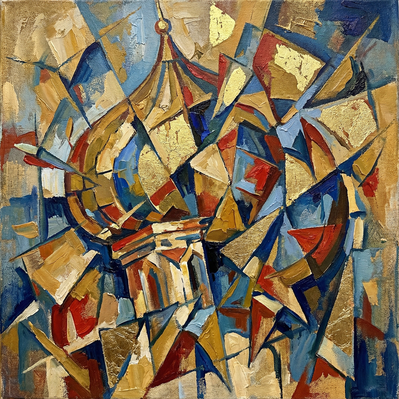 Russian Dome: Abstract Cubism Artwork