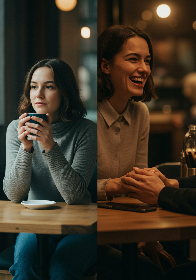 Contrasting Moments: A Split-Screen Portrait Contrasting Moments: A Split-Screen Portrait