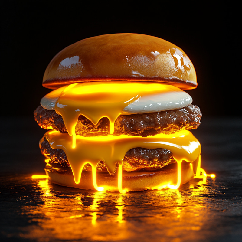 Juicy Meat Patties with Fried Egg & Cheese