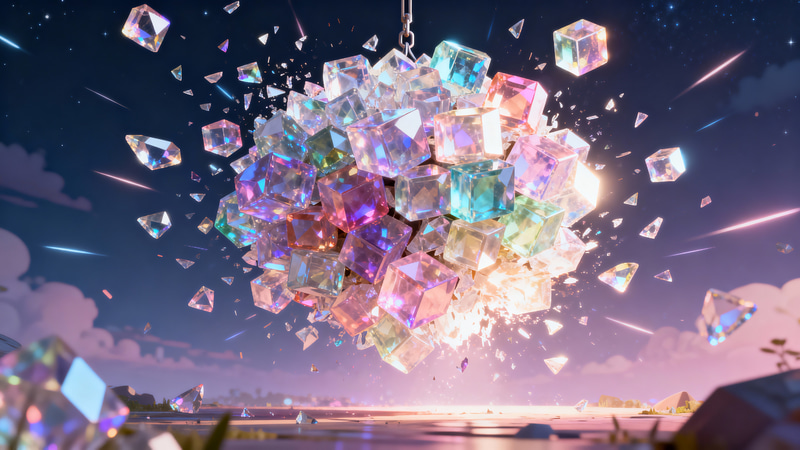 Bursting Crystals 3D Render in Pastel Tones Bursting Crystals 3D Render in Pastel Tones