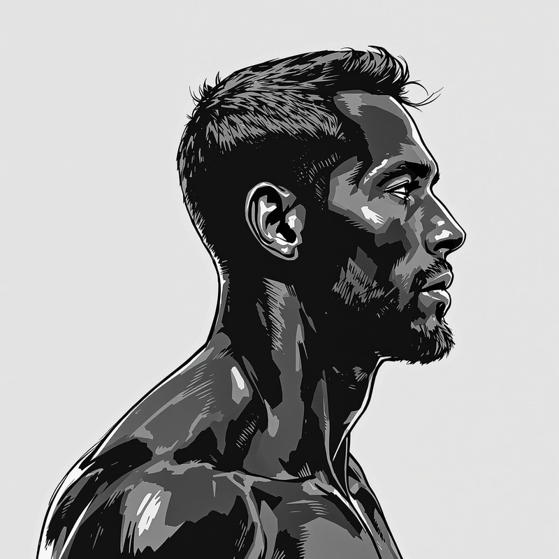 Sporty Man in Plank Pose - Matte Black Illustration Sporty Man in Plank Pose - Matte Black Illustration