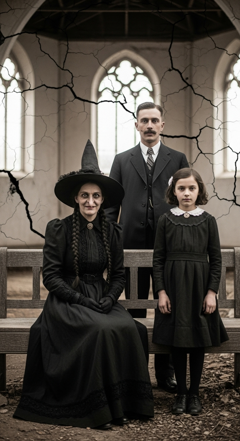 Haunting 1910 Photo of Woman in Witch Costume Haunting 1910 Photo of Woman in Witch Costume