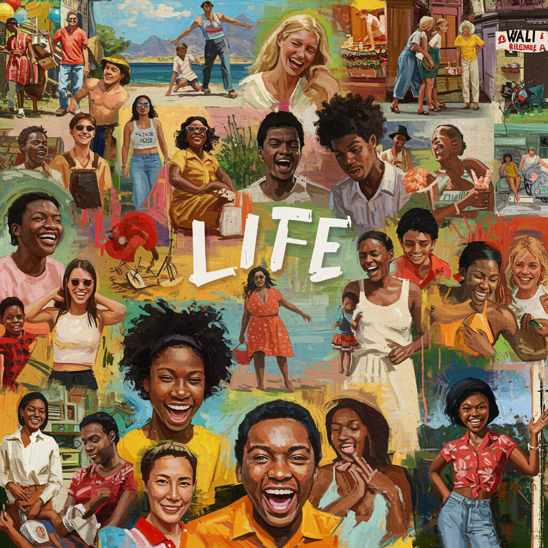 Vibrant Mixed Media Art Celebrating Life's Moments Vibrant Mixed Media Art Celebrating Life's Moments