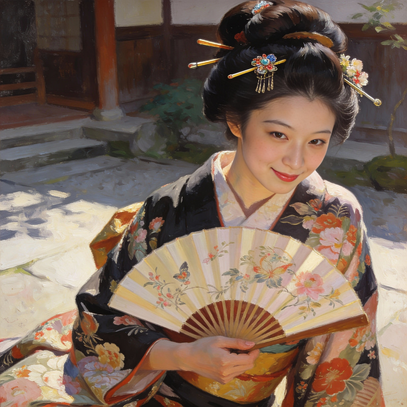 Stunning Japanese Geisha in 16K Detailed Art
