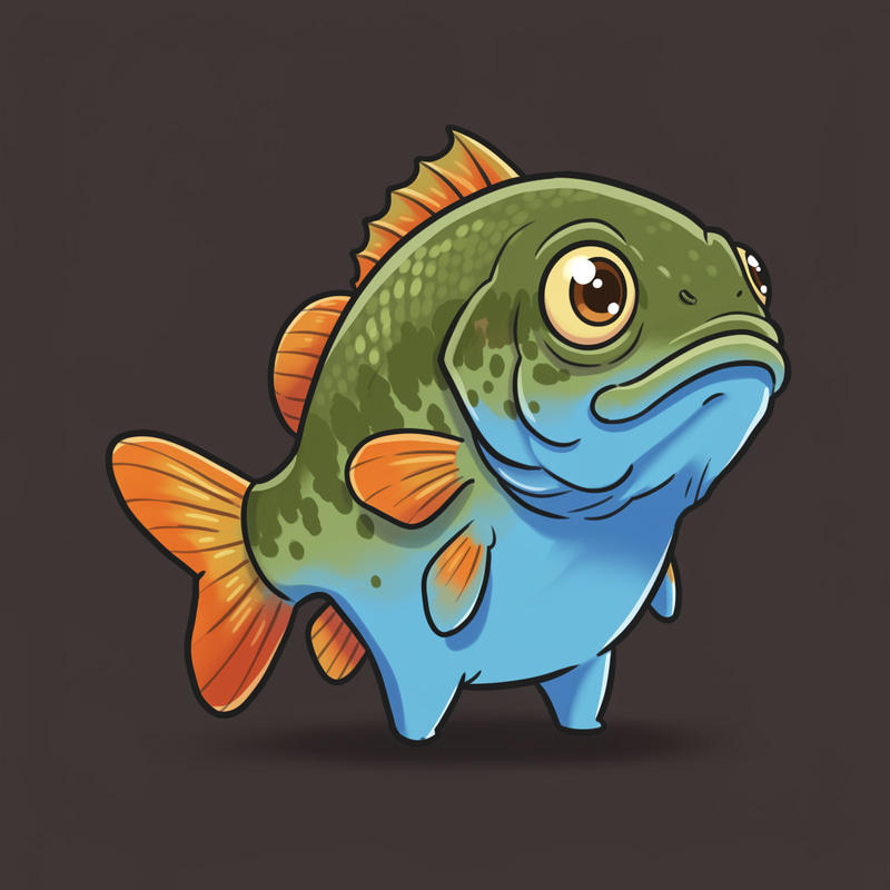 Adorable Tiny Fish Mascot Design Adorable Tiny Fish Mascot Design