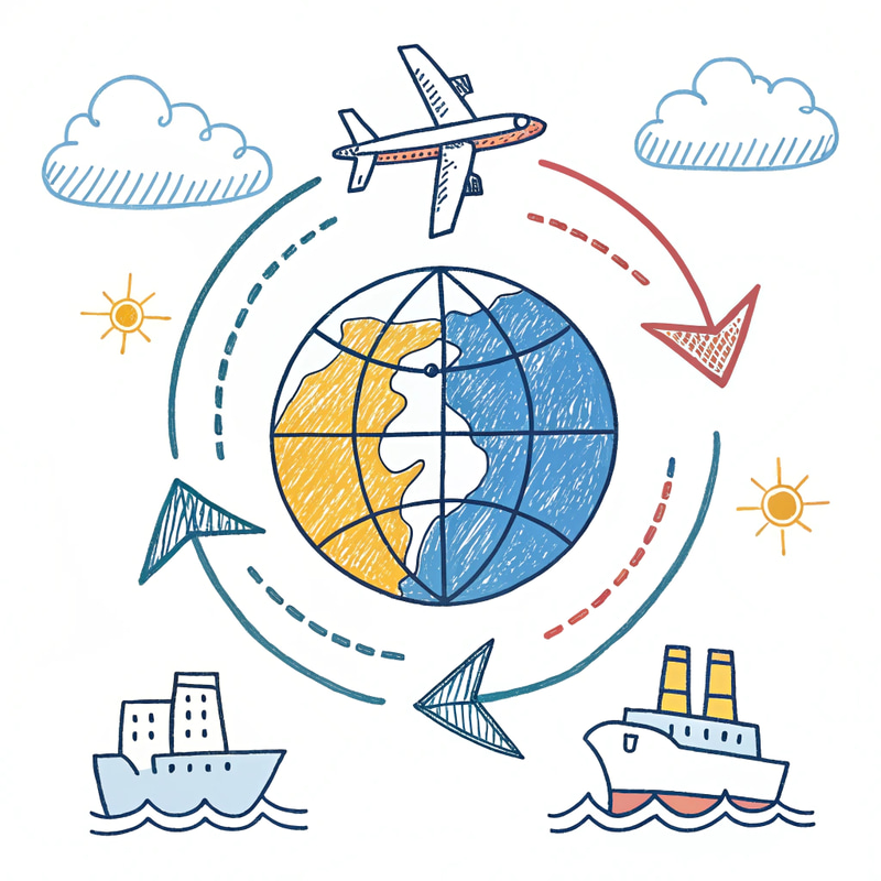 Simple Color Pencil Drawing on Globalization Simple Color Pencil Drawing on Globalization