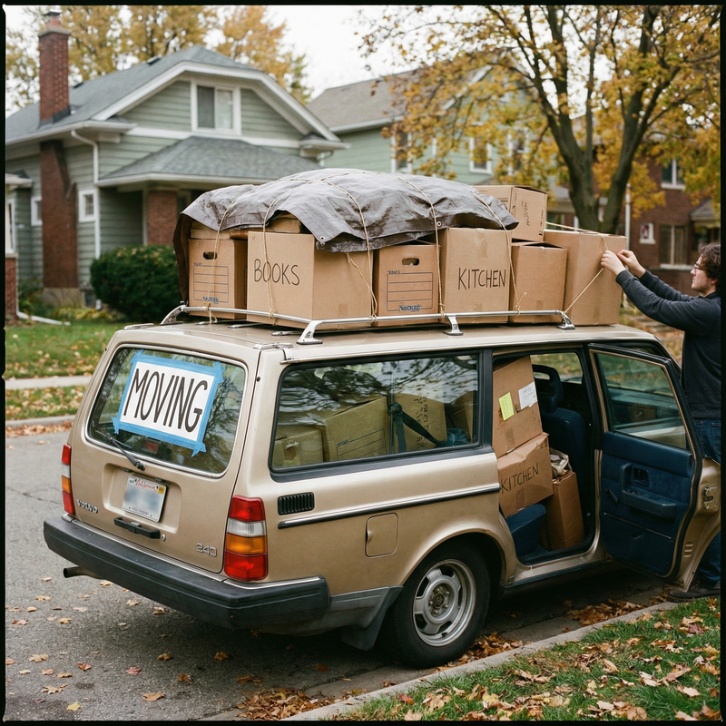 Car with Boxes - Easy Packing Solutions Car with Boxes - Easy Packing Solutions