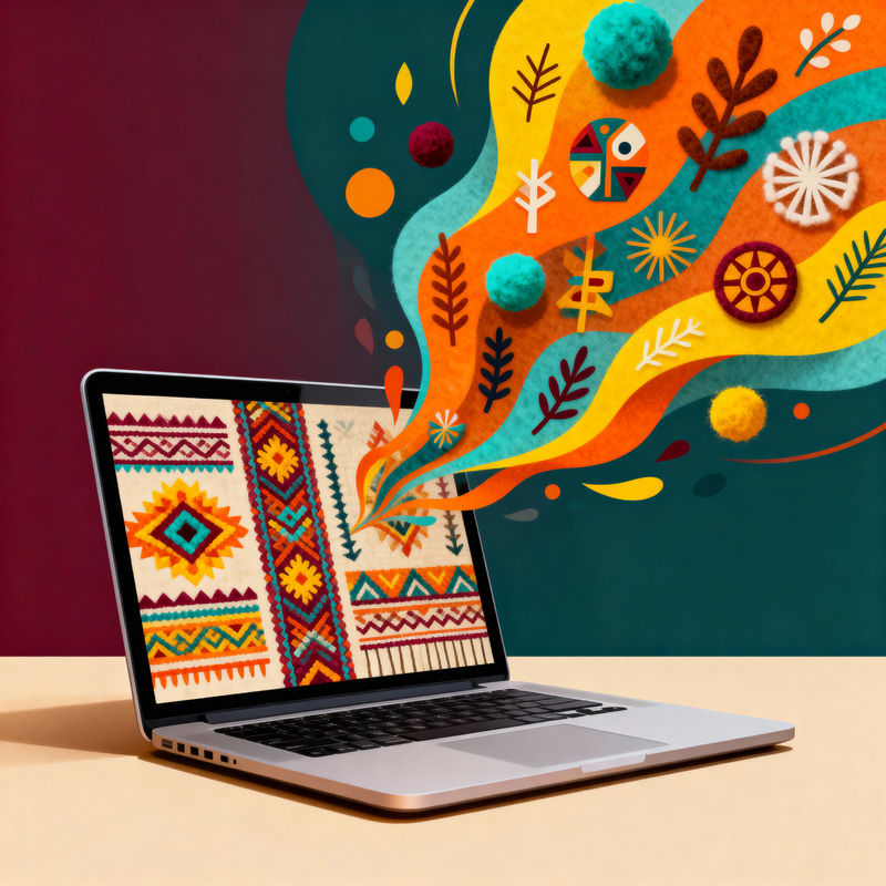 Vibrant Digital Artwork Inspired by Nariño Culture